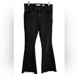 KanCan Charcoal Black Mid-Rise Super Flare Jeans Size 29 Festival Western Rodeo